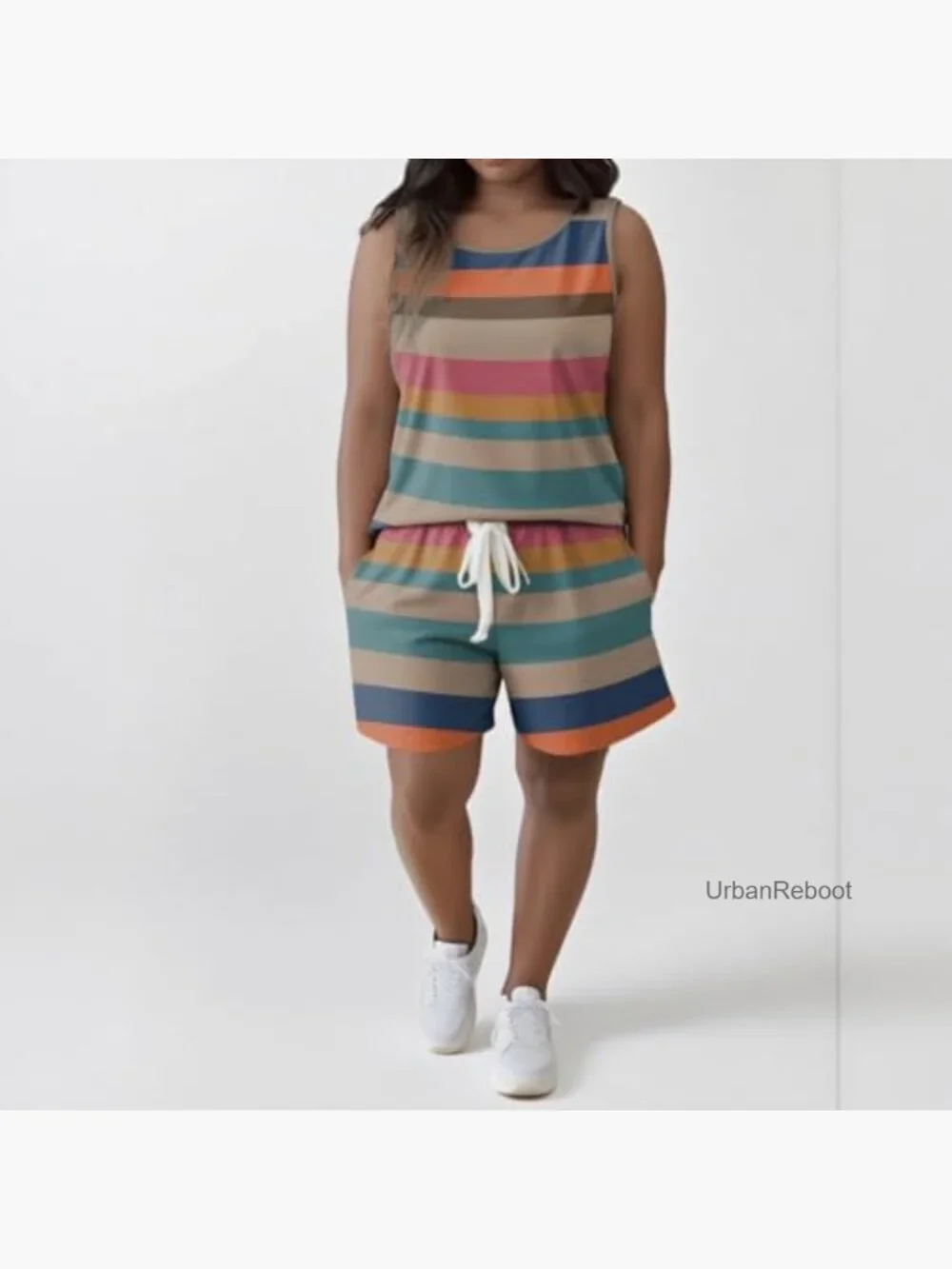 Two Piece Lounge Set Sleeveless Tank Top & Shorts Matching Sets